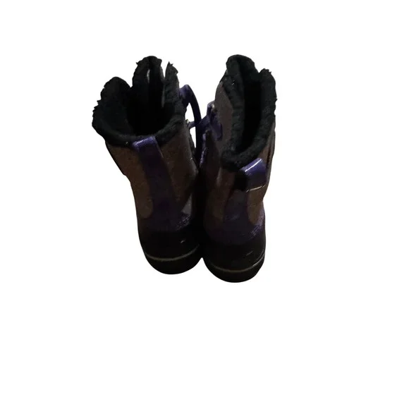 Sorel Kids Waterproof Winter Boots Purple Glitter Insulated Snow Size 2 - Picture 6 of 8